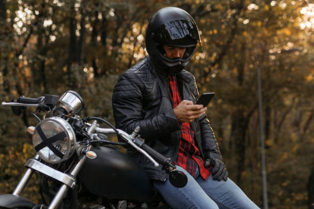 Biker with GPS tracking