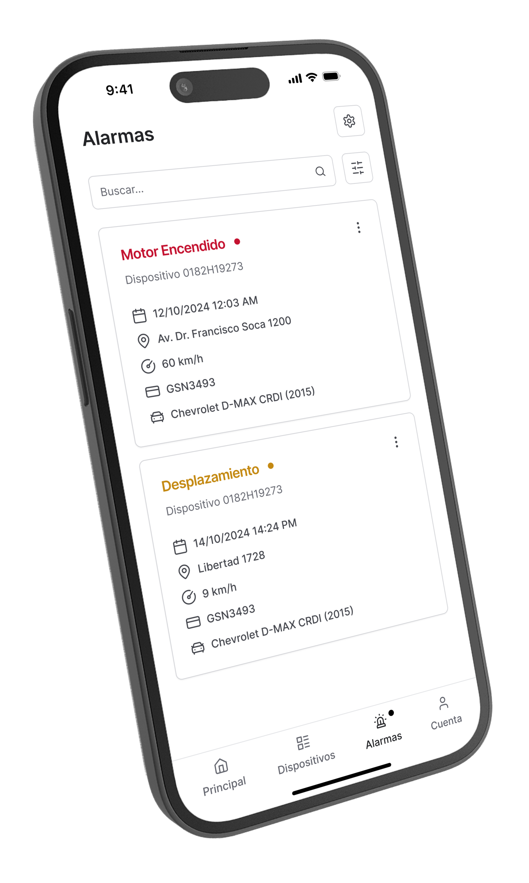 Proximity App - Alarmas