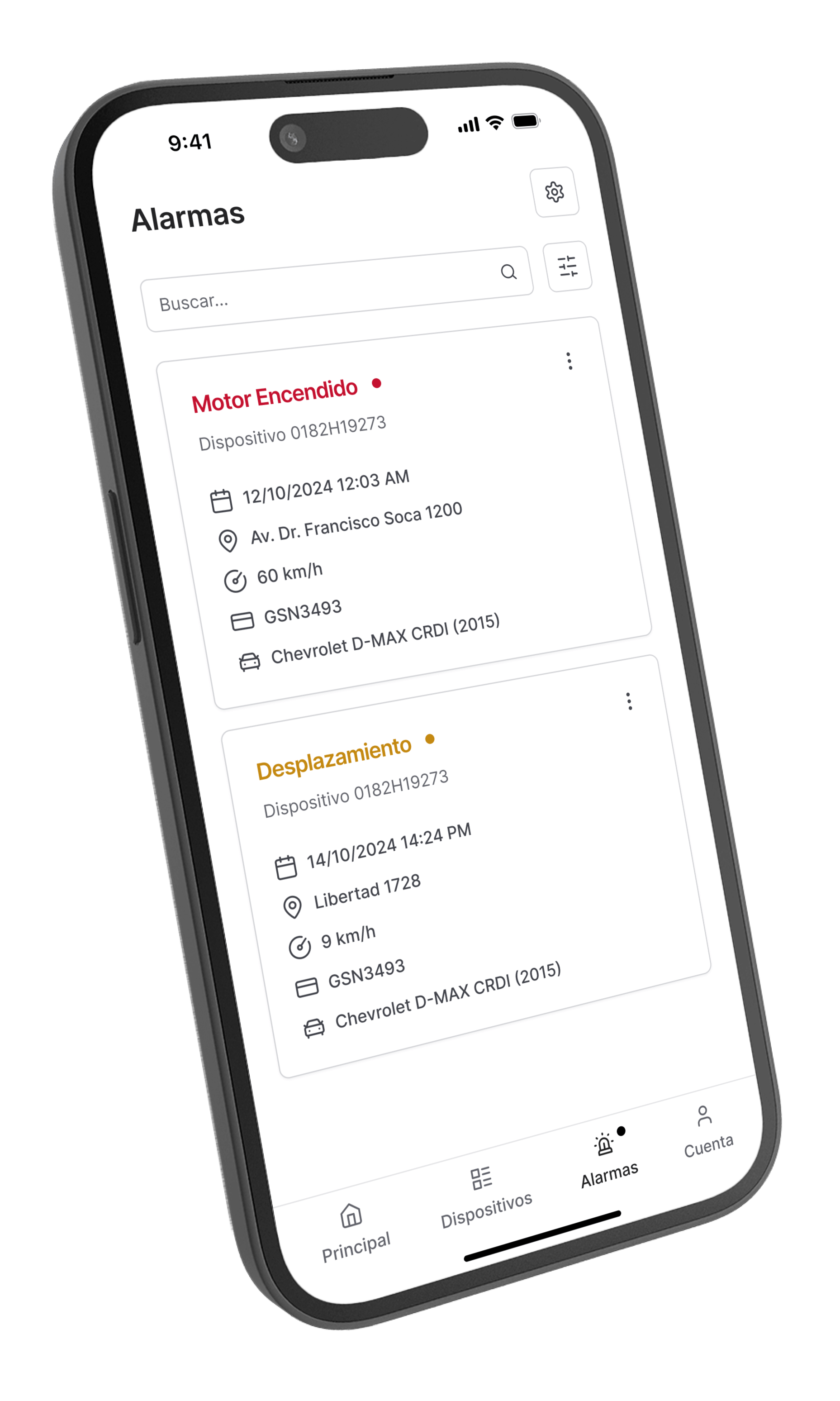 Proximity App - Alarmas